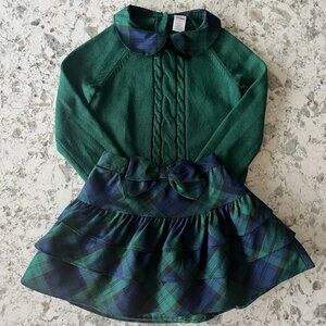 Gymboree green plaid holiday set size 6